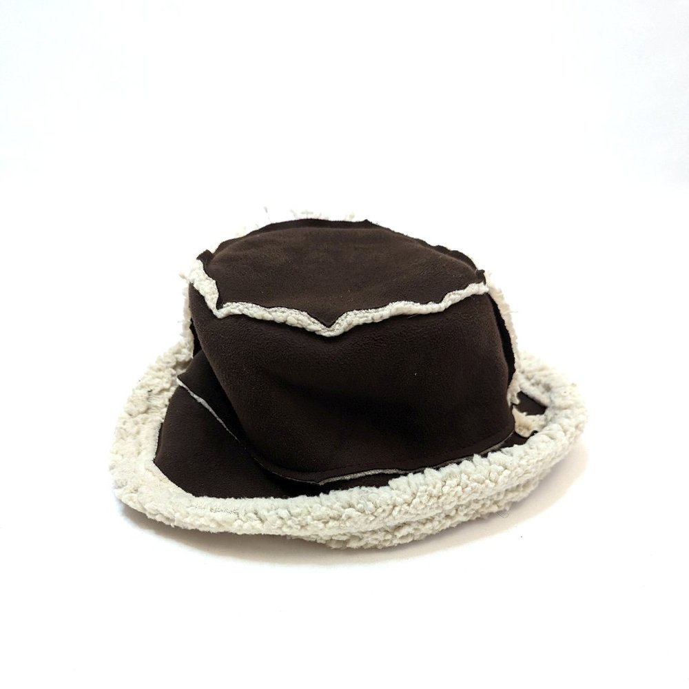 Y2K Eddie Bauer Brown Bucket Astrid Hat Sherpa Lined Cozy Soft Adult Size Small